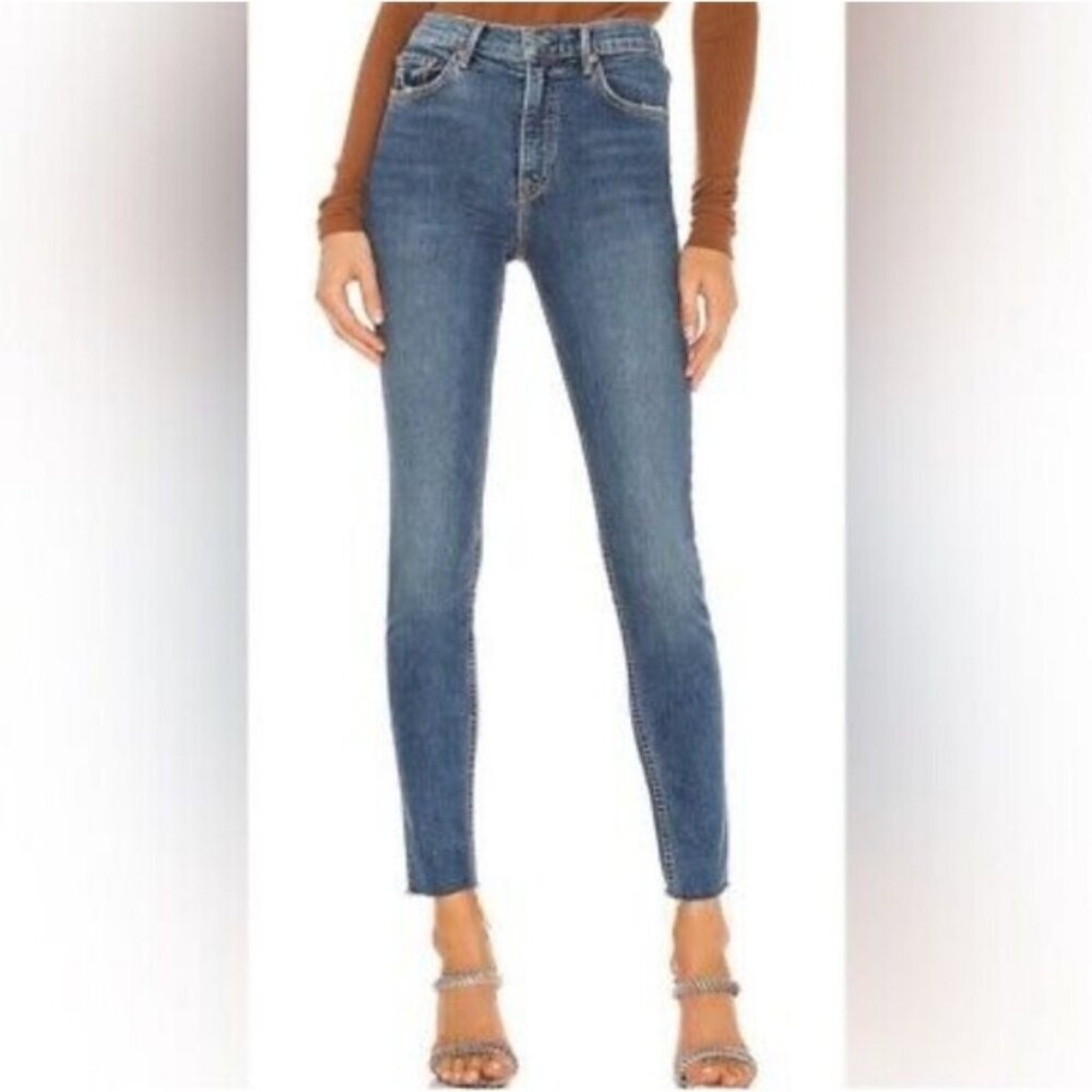 Grlfrnd Kendall High Rise Raw Hem Skinny Jeans 24